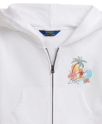Girls' 7-16 Polo Bear Terry Boxy Full-Zip Hoodie