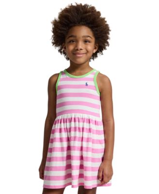 Girls' 2T-6X Striped Cotton Jersey Dress