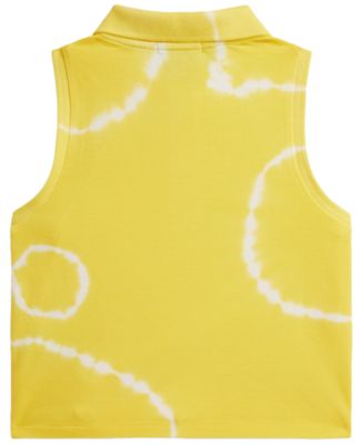 Girls' 7-16 Tie-Dye Stretch Mesh Boxy Polo Shirt