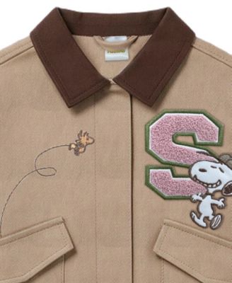 Girls' 7-16 Snoopy Collared Neck Jacket