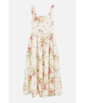 Women's Floral Broderie Anglaise Midi Sun Dress