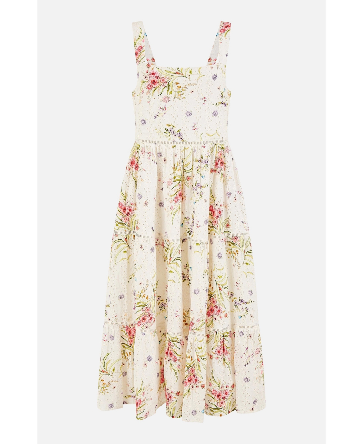 Yumi Women's Floral Broderie Anglaise Midi Sun Dress