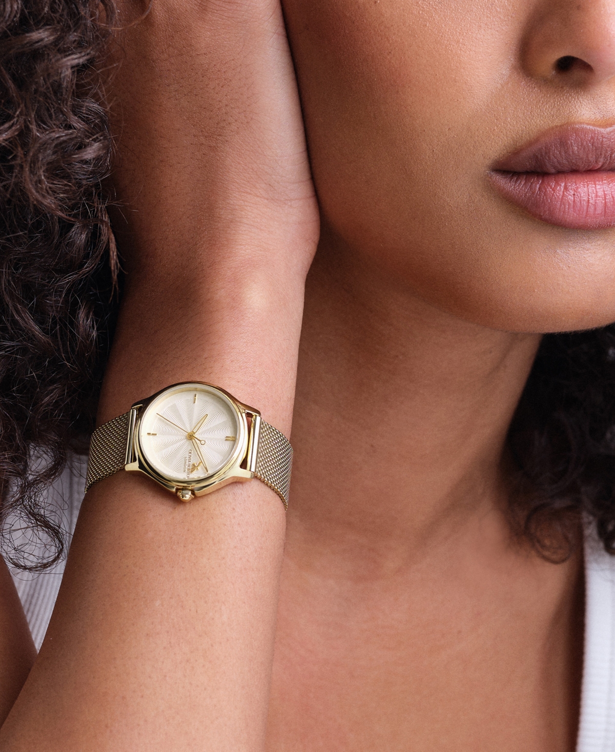 Olivia Burton Women's Ob Classic Bee Gold Tone Stainless Steel Mesh Bracelet Watch, 29.8mm