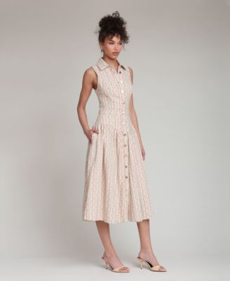 Women's Spread Collar Midi Dress