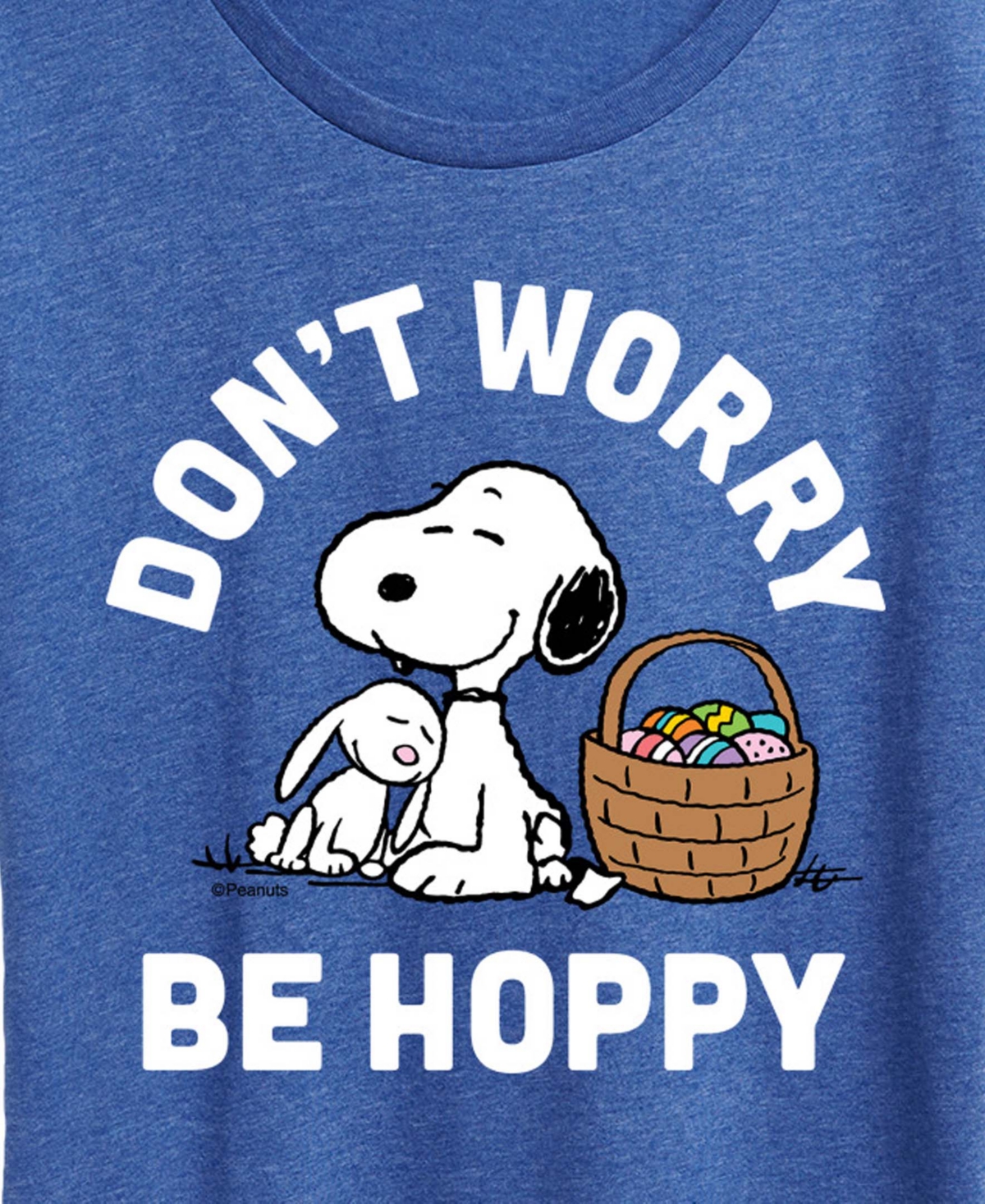 Hybrid Apparel Plus Peanuts Easter Don't Worry Be Hoppy Snoopy Short-Sleeve Graphic T-Shirt