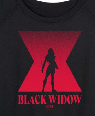 Plus Size Black Widow Silhouette French Terry Long-Sleeve T-Shirt