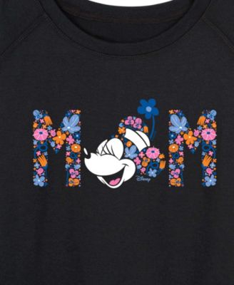Women's Disney Mom Minnie Florals French Terry Long-Sleeve T-Shirt