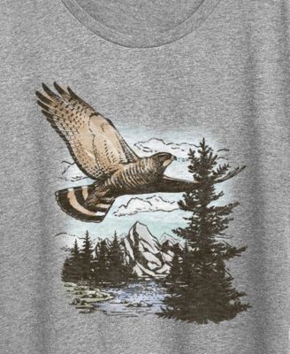 Plus Size Instant Message Hawk Nature Scene Short-Sleeve Graphic T-Shirt