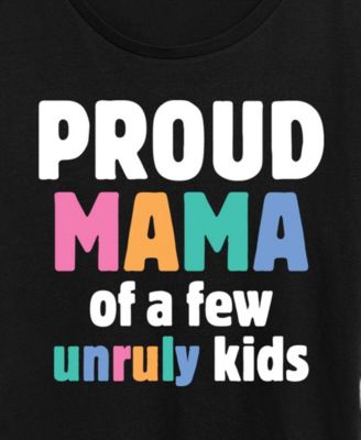 Plus Size Instant Message Proud Mama Short-Sleeve Graphic T-Shirt