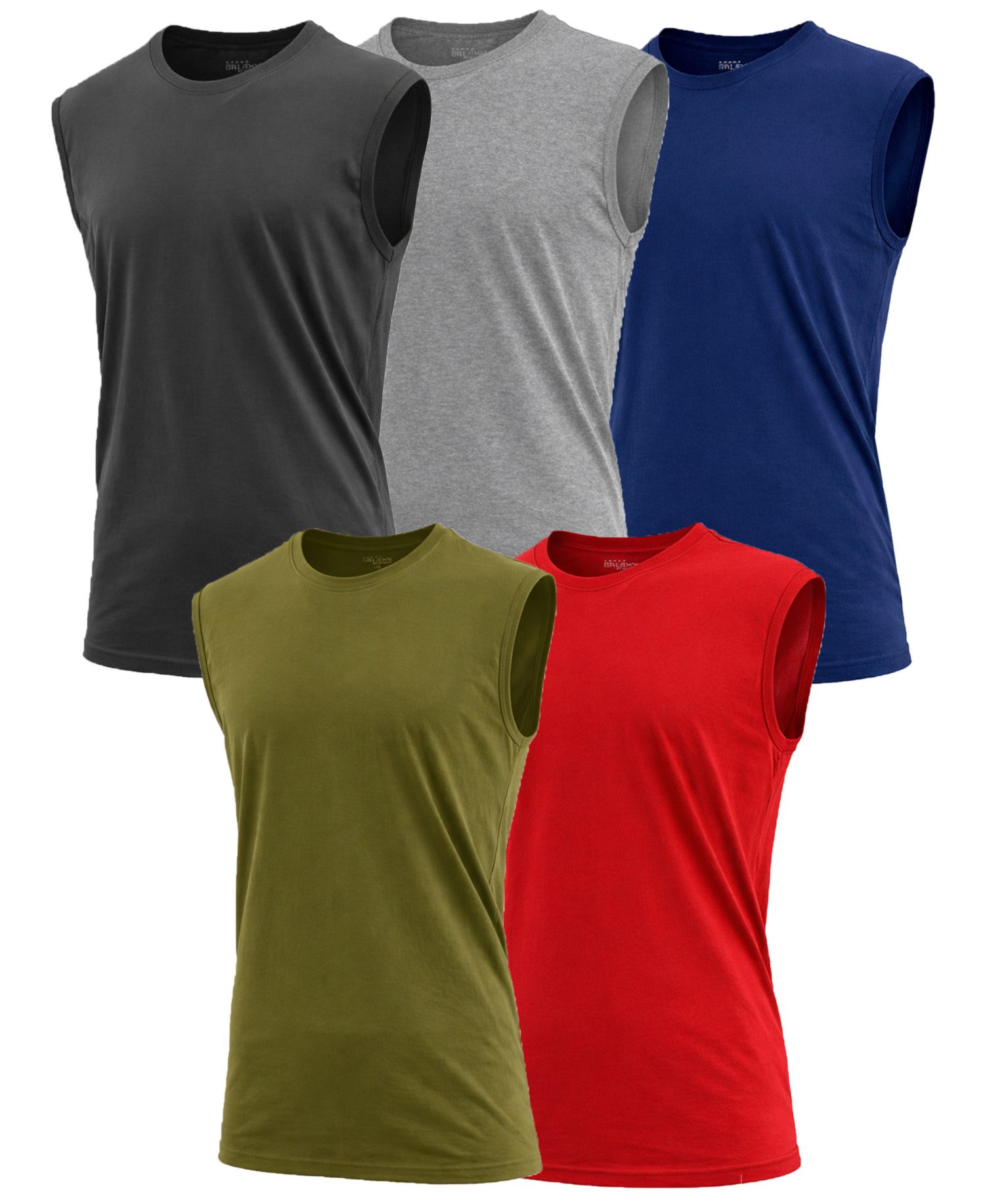 Men's 5-Pack Slim-Fit Sleeveless Muscle T-Shirt