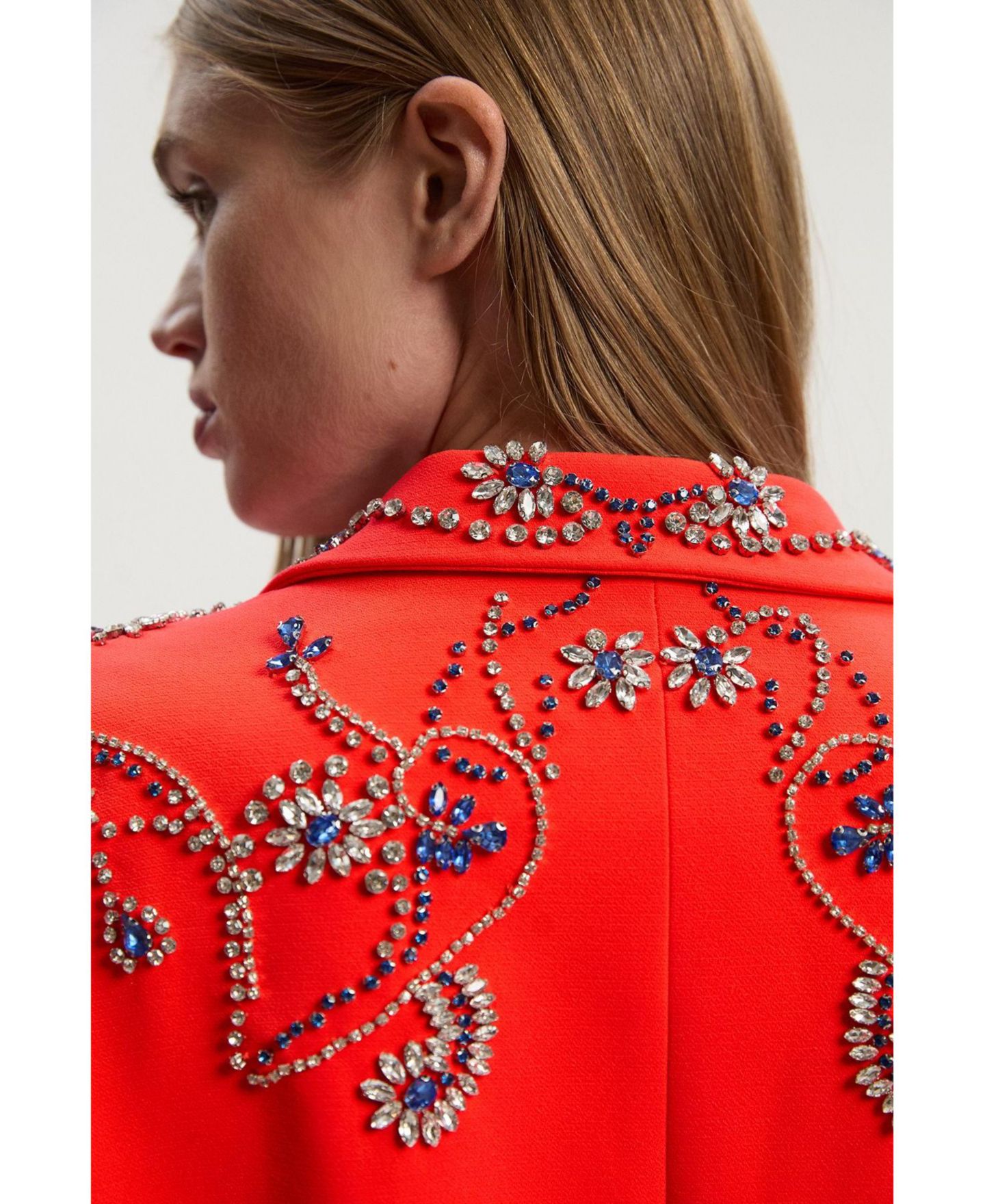 Женский пиджак Karen Millen Embellished Single Breasted Blazer, цвет: Красный — фото 5