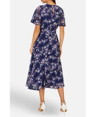 Women's Blossom Print Midi Skater Dress