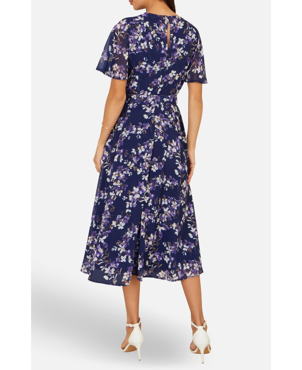 Yumi Women's Blossom Print Midi Skater Dress