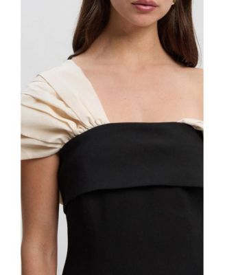 Women's Tailored Taffeta Sleeve Maxi Dress