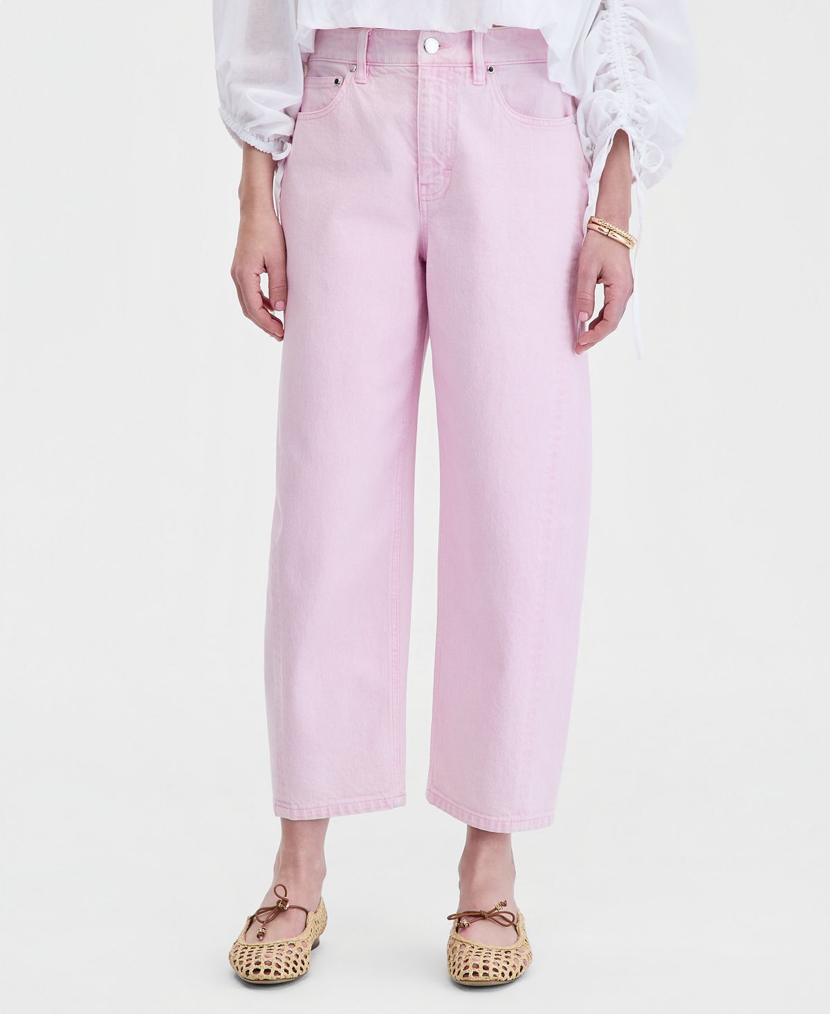 On 34th Women's Cropped High-Rise Barrel-Leg Jeans, Macy's Exclusive view 2 — MAYCSS fashion products