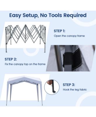 10x10 ft Pop-Up Canopy Tent with Wheeled Bag, 8 Stakes & 4 Wind Ropes