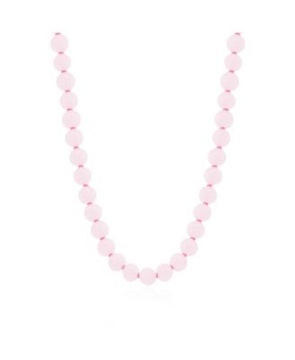 Rose Quartz Knotted Bead Necklace 14K Gold