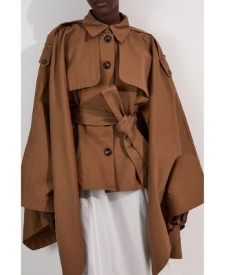 Women's Cape Detail Trench Coat