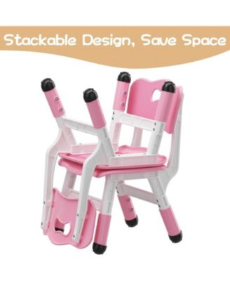 Kids Chair 2 Pack, 3 Levels Height Adjustable Kid Chair, Plastic Toddler Chairs for Children Boys Girls Age 2-6, Suitable for Indoor Use, Home