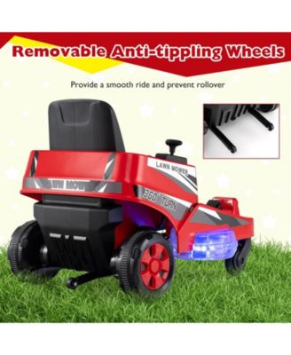 12V Ride on Lawn Mower for Kids with Dual Control Sticks and LED Lights