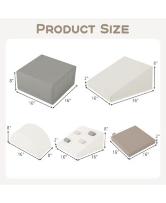 6-Piece Soft Play Set for Toddlers with Climbing Triangle and Ramp