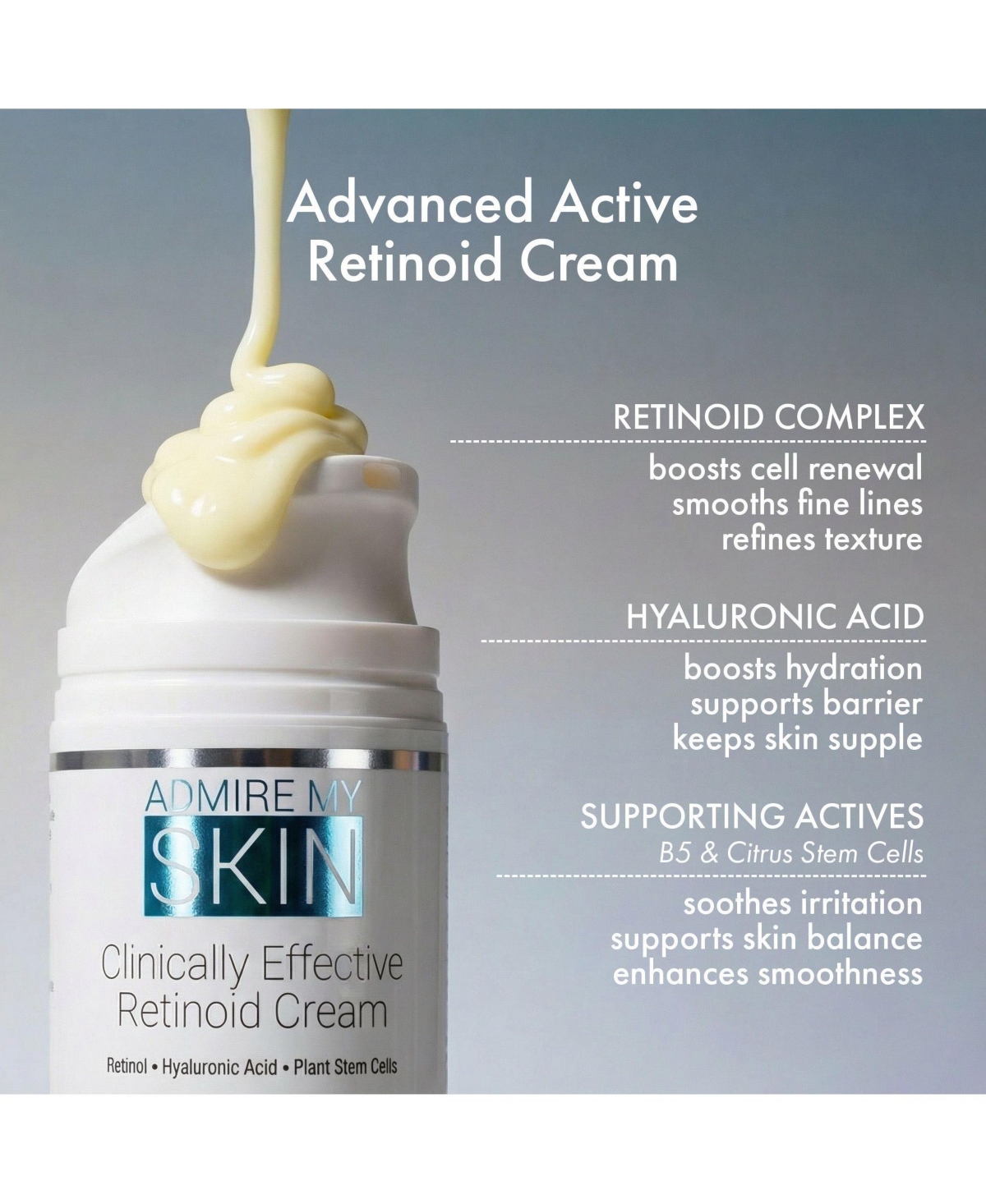 Admire My Skin Retinol Retinoid Moisturizer Cream for Anti Aging Anti Wrinkle Skincare