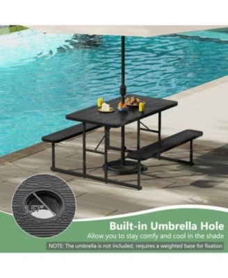 Outdoor Picnic Table Bench Set for 2–4 People, Rectangular