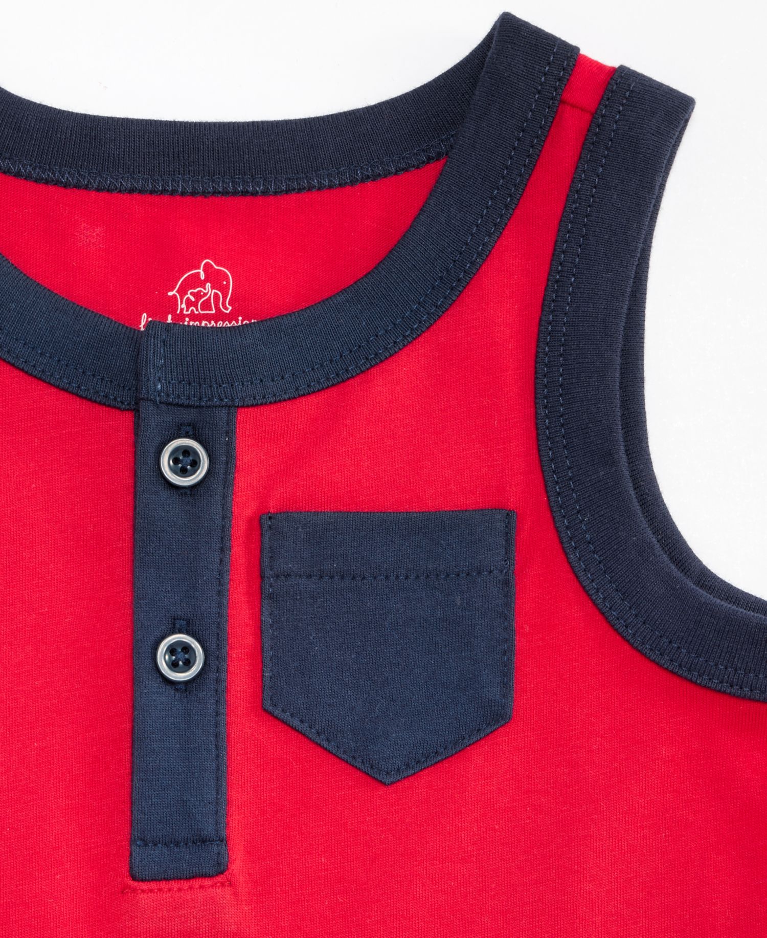 Baby Boys' Solid Cotton Henley Tank Sunsuit