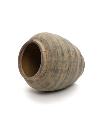 Vintage Pottery Brown 17.32-Inch Tall Round Ceramic Vase