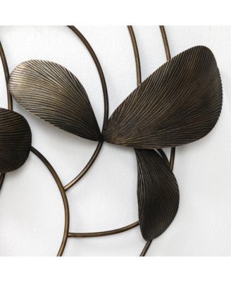 Metal Wall Art, 42” Wide Abstract Floral Decor