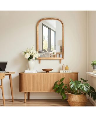 Horizon Arch Wooden 23.6" W x 39.6" H Wall Mirror with Legs