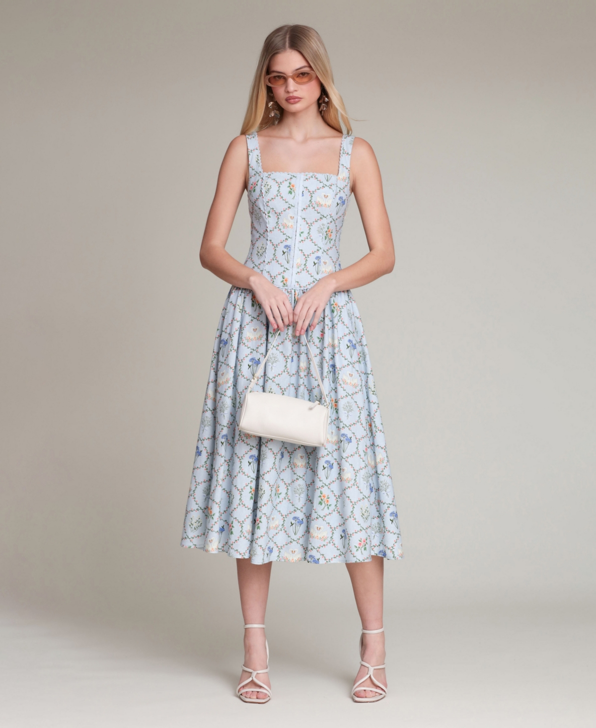 Avec Les Filles Women's Corset Top Midi Dress