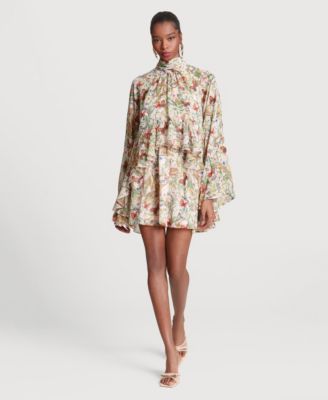 Women’s High Neck Ruffle Mini Dress