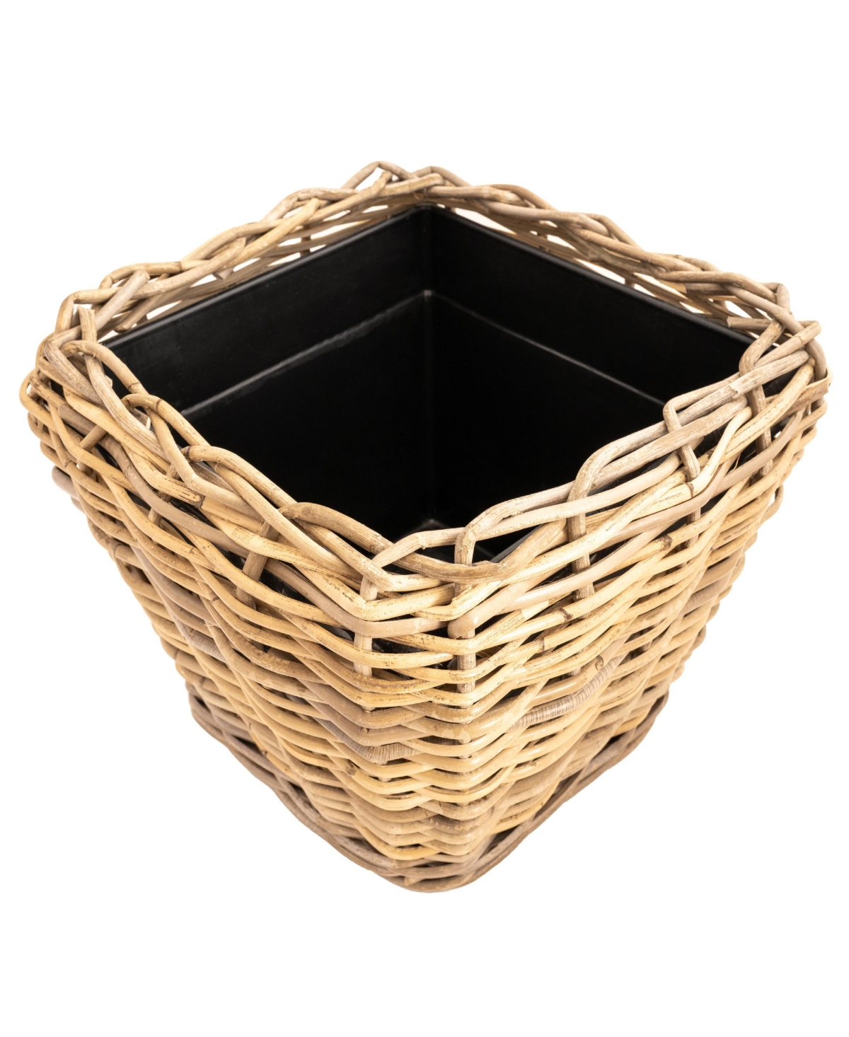 Square Tapered Planter with Black Plastic Insert