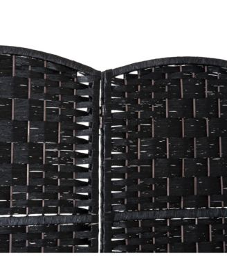 4 Panel Resin Wicker Folding Room Divider Privacy Screen Home Office Decor
