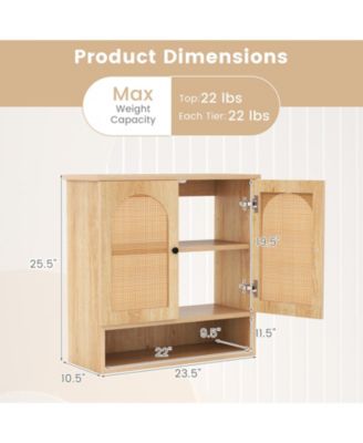 Bathroom Wall Cabinet Deep Bathroom Cabinet w/ Adjustable Shelves