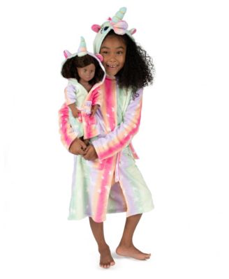 Big Girls 6-14 Matching Doll Fleece Hooded Robe