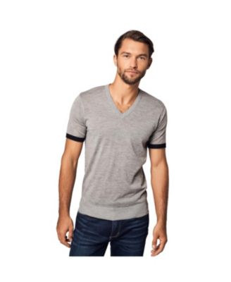 Men's Striped Short Sleeve Cashmere T-shirt