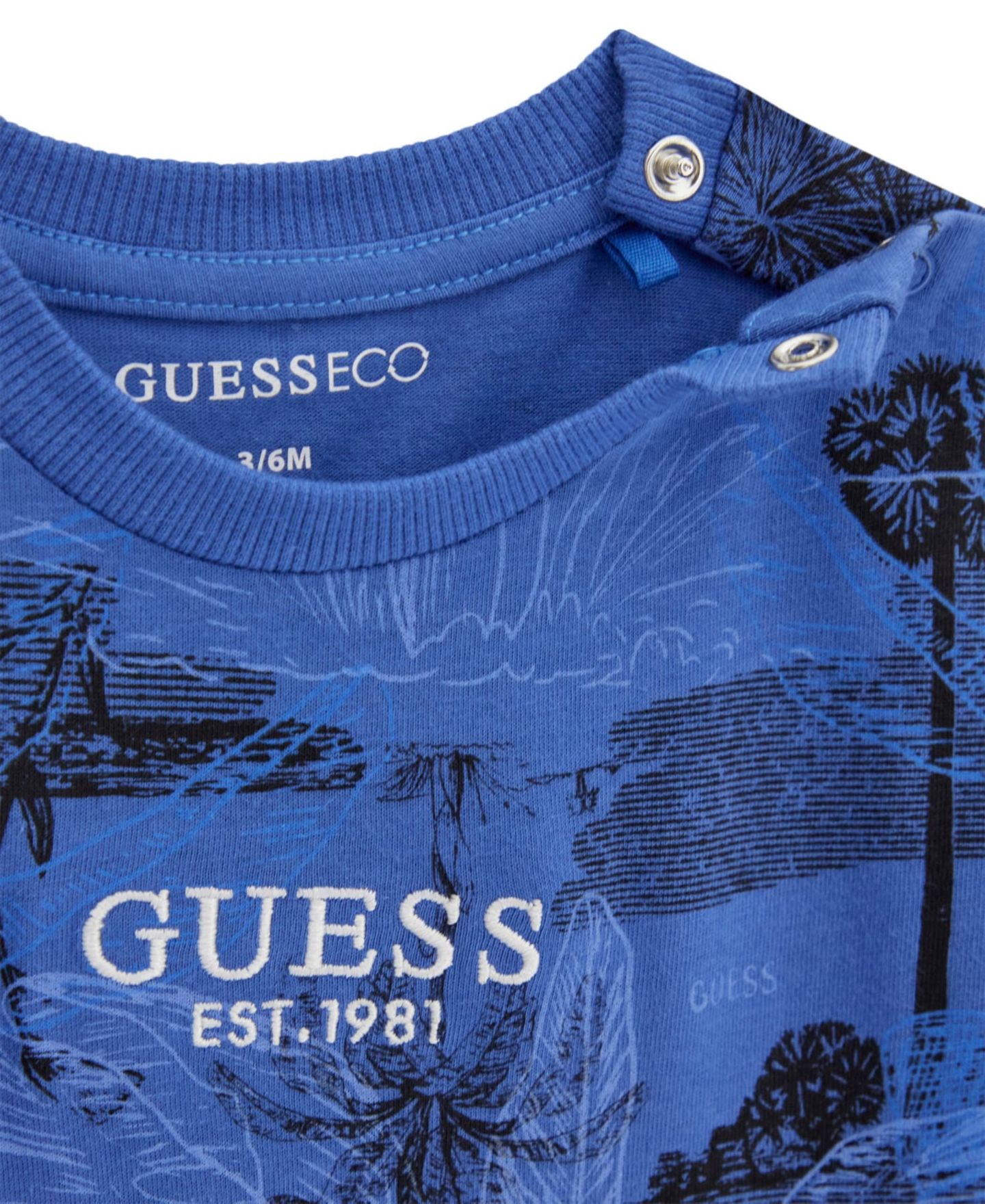 Комплект GUESS Short-Sleeve T-Shirt and Jersey Shorts, 2-Piece Set для мальчиков-малышей, цвет: Синий / Белый — фото 5