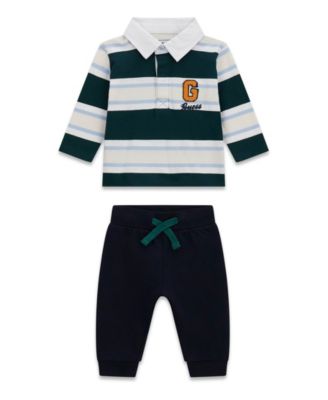 Baby Boys' Long-Sleeve Knit Rugby Top and Sweatpant Set, 2-Piece Set