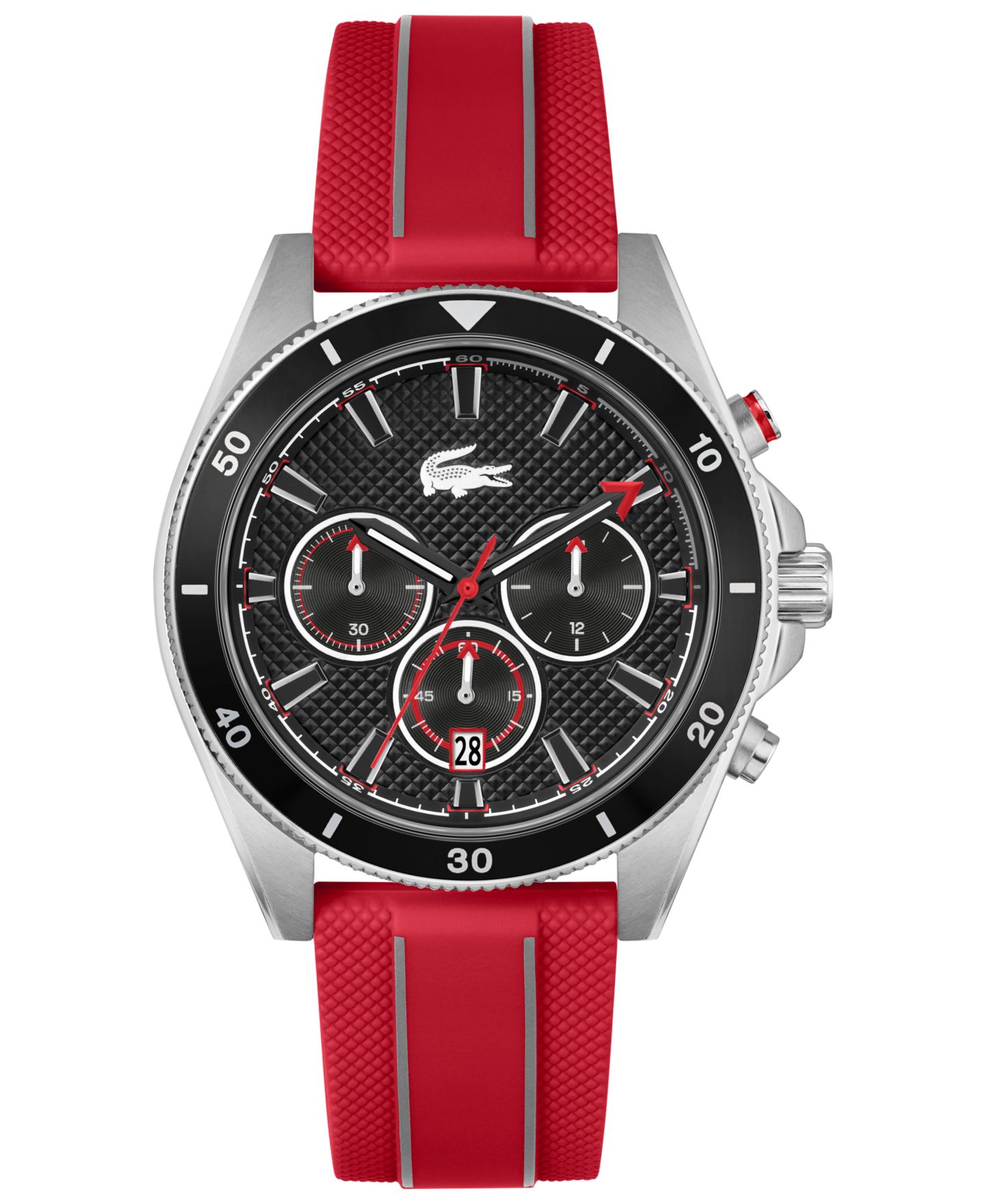 Мужские часы Lacoste Mainsail Red Silicone Strap Watch, 43mm — фото 1