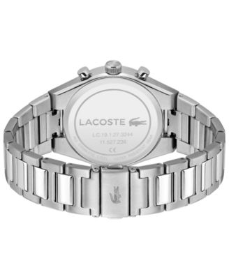 Men's Line Racer Silver Tone Stainless Steel Bracelet Watch, 42mm