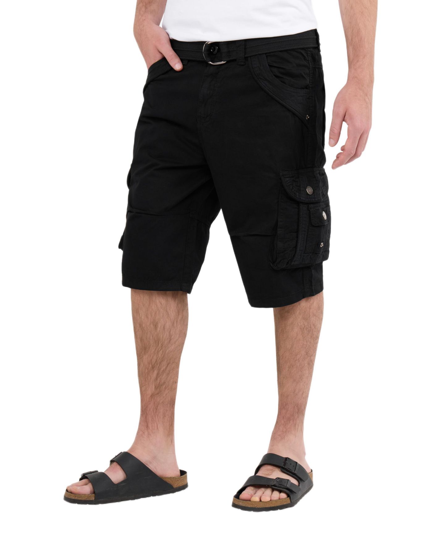 Мужские шорты XRAY Cargo Shorts Camo & Solid Colors 12.5" Inseam Knee Length Classic Fit Multi Pocket, цвет: Чёрный — фото 3