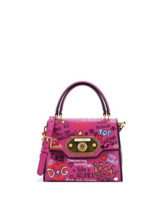 Mini Welcome Top Handle Bag Printed Leather
