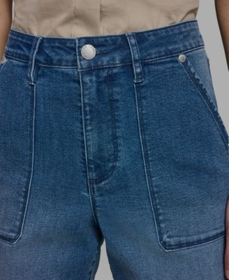 Women's Wide-Leg Mid-Rise Ankle Length Jeans