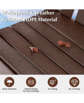 Tall Bar Stool HDPE Chair w/ Armrest Footrest Home Indoor Outdoor Patio