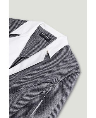 Women's Contrast Lapel Tailored Textured Jacket