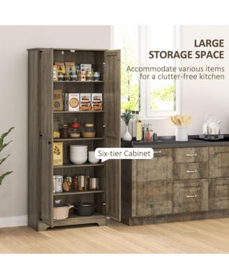 72" Farmhouse Pantry Cabinet, Tall Storage Cabinet, Distressed