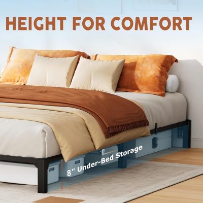 Bed Frame, Heavy Duty Metal Platform Bed Frame with Durable Iron Slat Support and Legs, No Box Spring Required, Support Up to 800 LBS