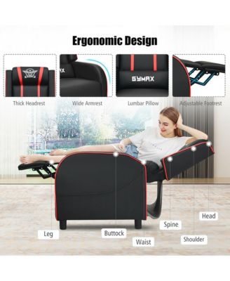 Massage Gaming Recliner Chair Racing Single Lounge Sofa Home Theater Seat